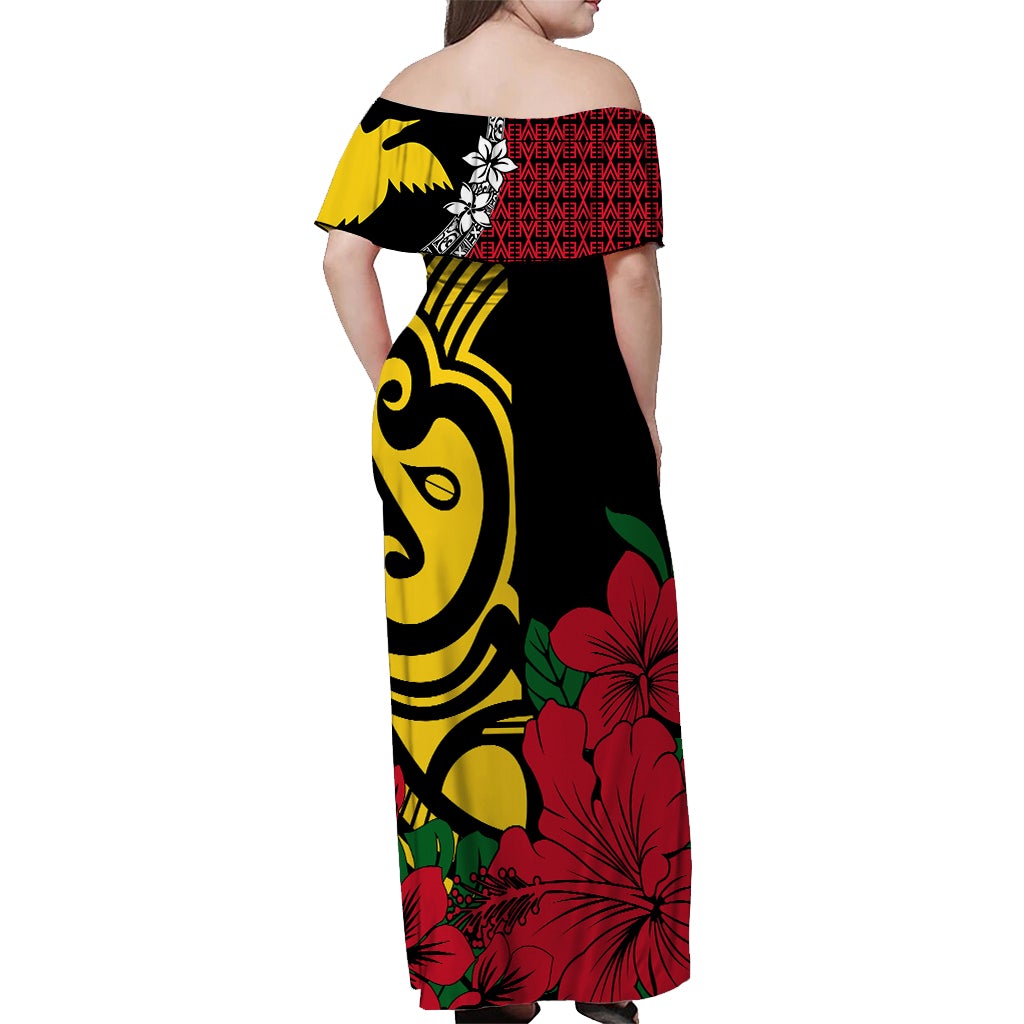 png-hibiscus-tribal-pattern-off-shoulder-long-dress-sepik-mask