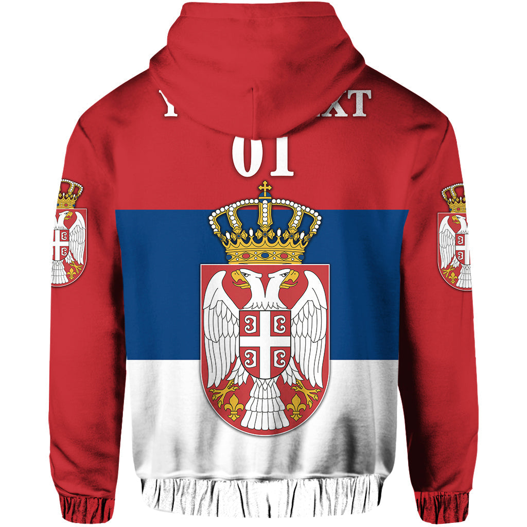 Custom Serbia Zip Hoodie Srbija Flag Style LT8 - Wonder Print Shop
