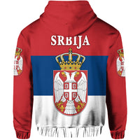 Serbia Zip Hoodie Srbija Flag Style LT8 - Wonder Print Shop