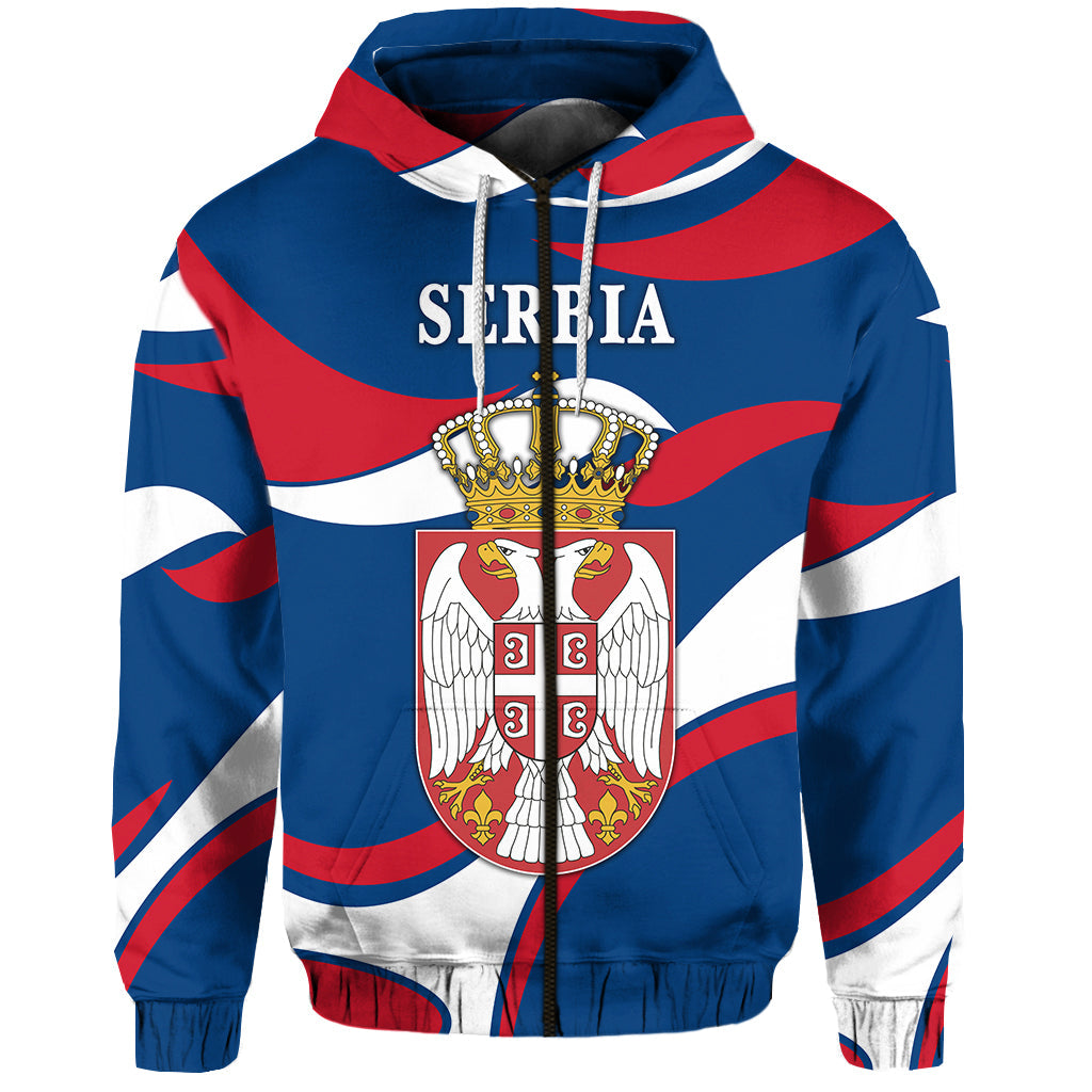 Serbia Zip Hoodie Sporty Style LT8 - Wonder Print Shop