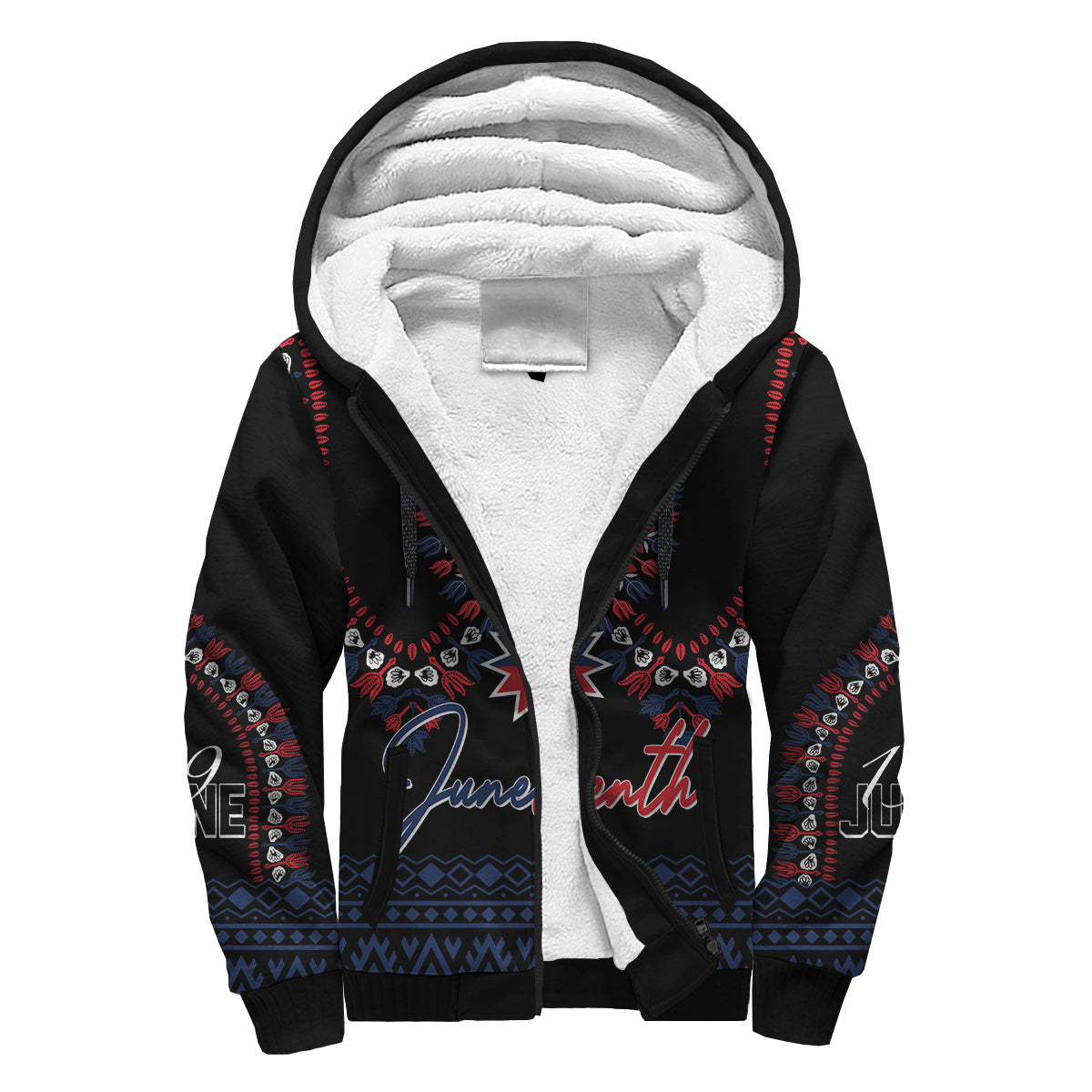 Juneteenth Dashiki Personalised Sherpa Hoodie Freedom United - Wonder Print Shop