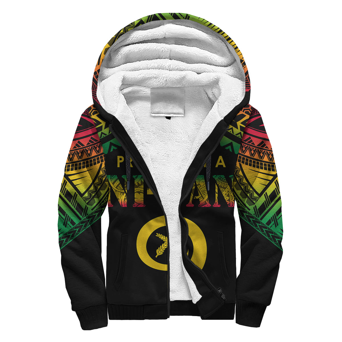 Vanuatu Proud To Be A Ni-Van - Polynesian Pattern Sherpa Hoodie - Wonder Print Shop
