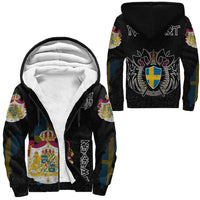 (Custom) Viking - Sweden Flag and Map Sherpa Hoodies style Viking Geri and Freki RLT12 - Wonder Print Shop