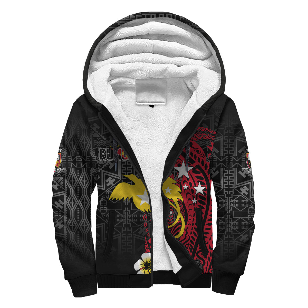Papua New Guinea Independence Sherpa Hoodie PNG Kumuls - Tribal Crocodile - Wonder Print Shop