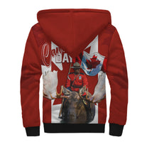 Canada Day Sherpa Hoodie Mountie on Moose - Wonder Print Shop