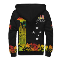 PNG Hibiscus Tribal Pattern Sherpa Hoodie Motuan Reggae Color - Wonder Print Shop