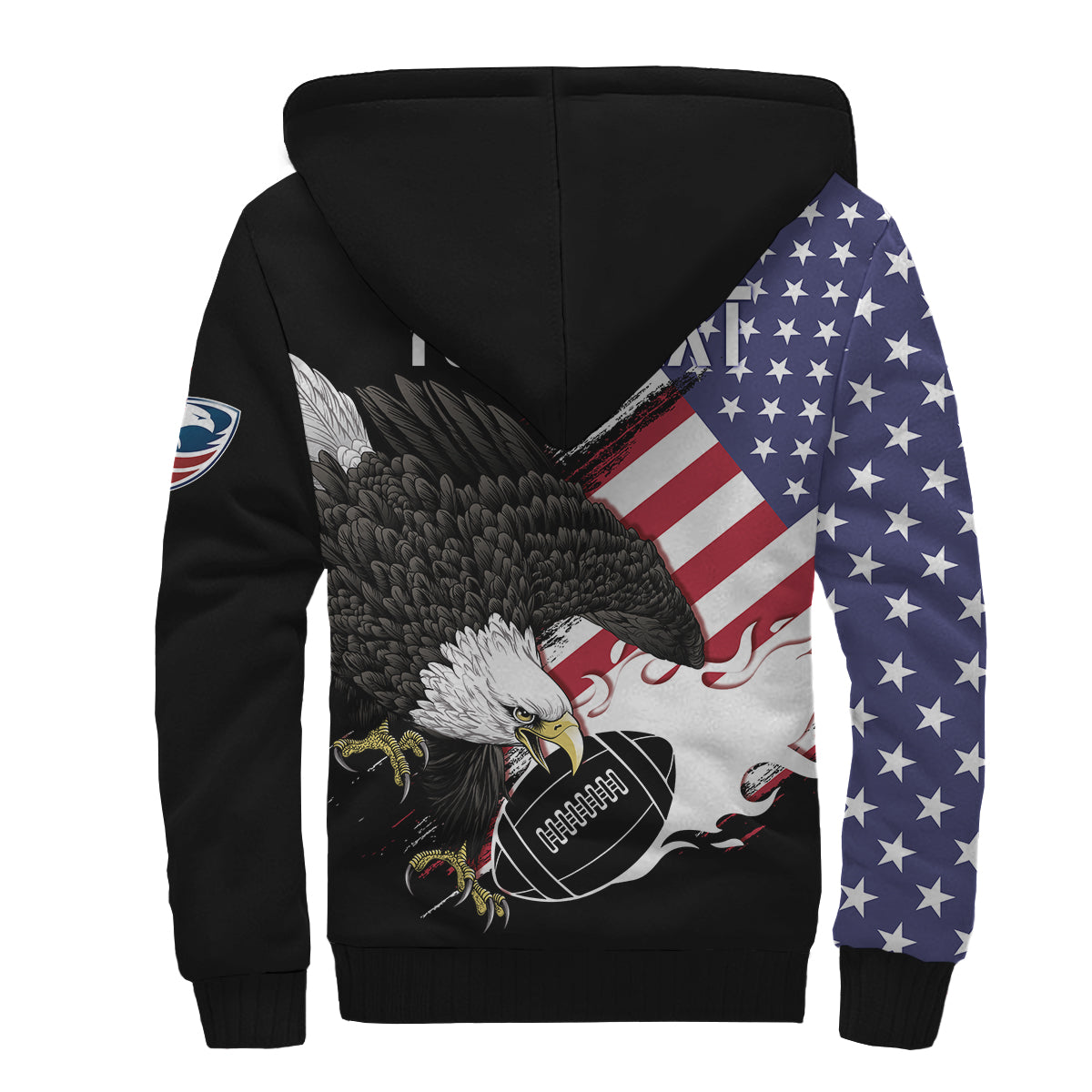 Personalised USA Rugby Sevens Sherpa Hoodie The Eagles - Wonder Print Shop