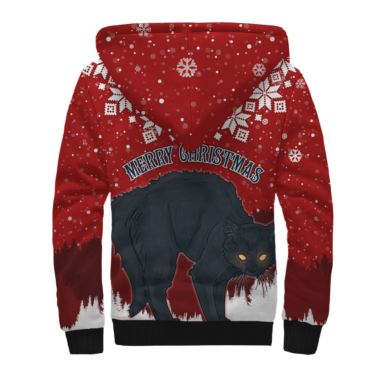 Iceland Christmas Sherpa Hoodie Beware Jolakotturinn - Wonder Print Shop