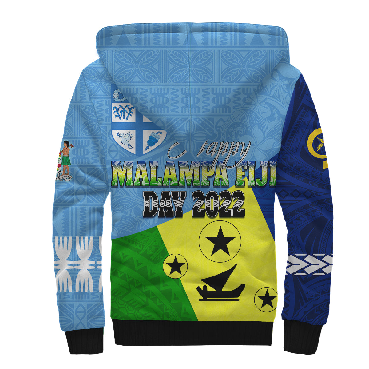 Malampa Fiji Day Sherpa Hoodie Mix Tapa Style - Wonder Print Shop