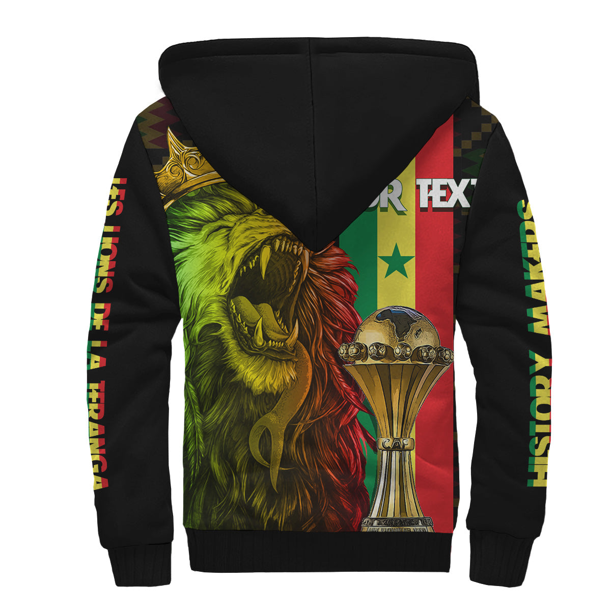 Senegal Football Champion Personalised Sherpa Hoodie History Makers - Wonder Print Shop