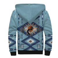 Native American Sherpa Hoodie Kokopelli Mix Navajo Pattern - Wonder Print Shop