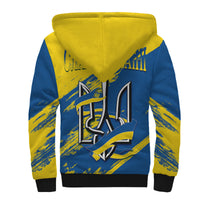 Ukraine Sherpa Hoodie Slava Ukraini Grunge Style - Wonder Print Shop
