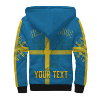 Sweden Three Crowns Personalised Sherpa Hoodie Heja Sverige - Wonder Print Shop