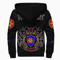 (Custom) Viking - Kven Flag and Map Sherpa Hoodie style Viking Geri and Freki RLT12 - Wonder Print Shop