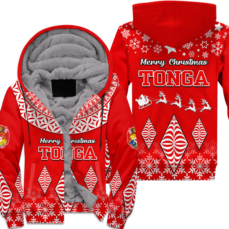 Tonga Kupesi Ngatu Merry Christmas Sherpa Hoodie - Wonder Print Shop