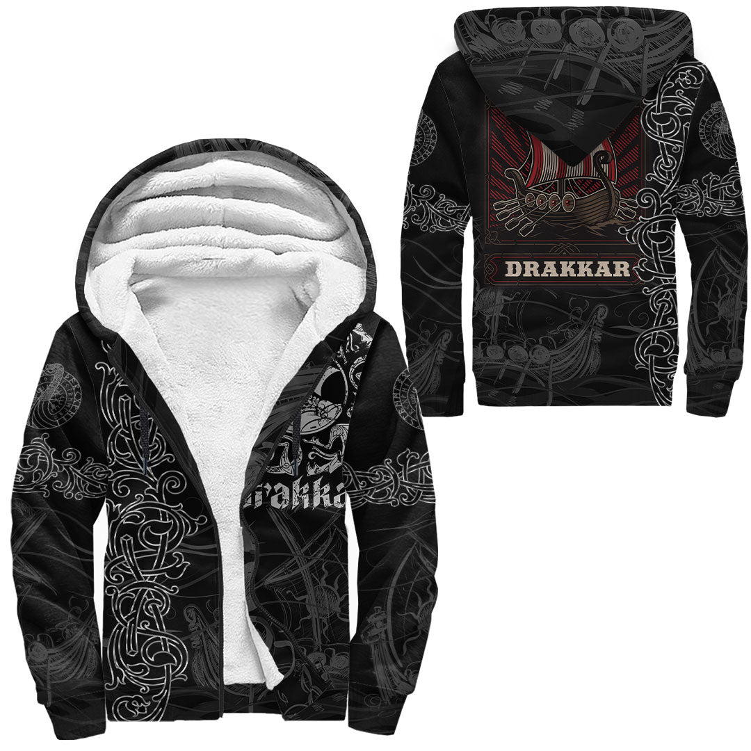 Viking Clothing Viking Drakkar Warship Sherpa Hoodie RLT12 - Wonder Print Shop