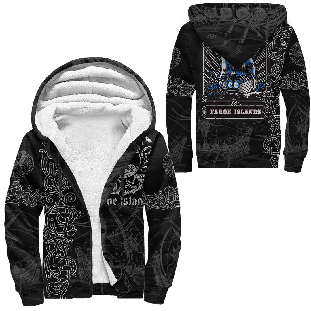 Viking Clothing Viking Drakkar Faroe Islands Warship Sherpa Hoodie RLT12 - Wonder Print Shop