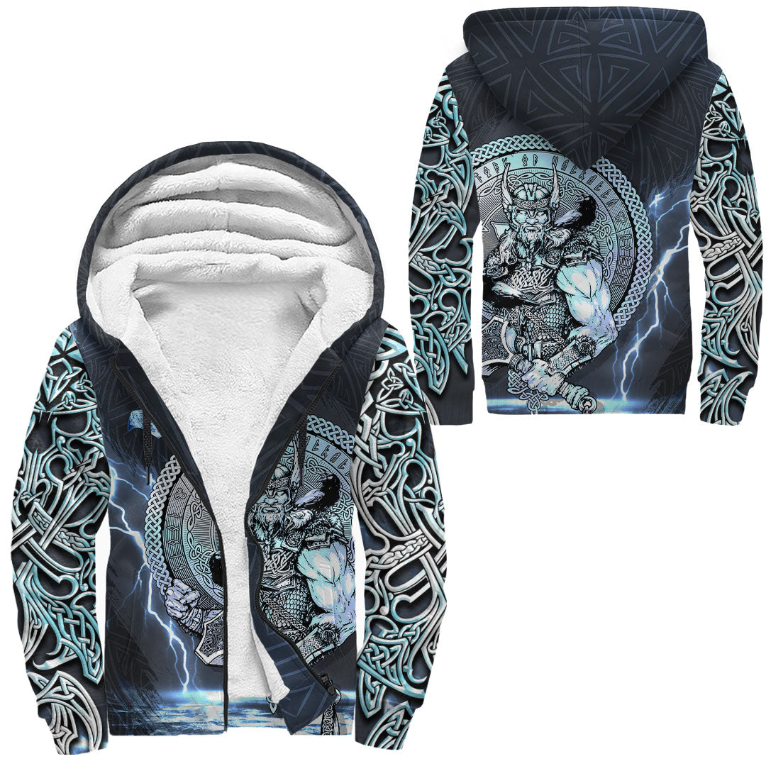 Viking Clothing Viking Thor Norse God of Thunder Sherpa Hoodie RLT12 - Wonder Print Shop