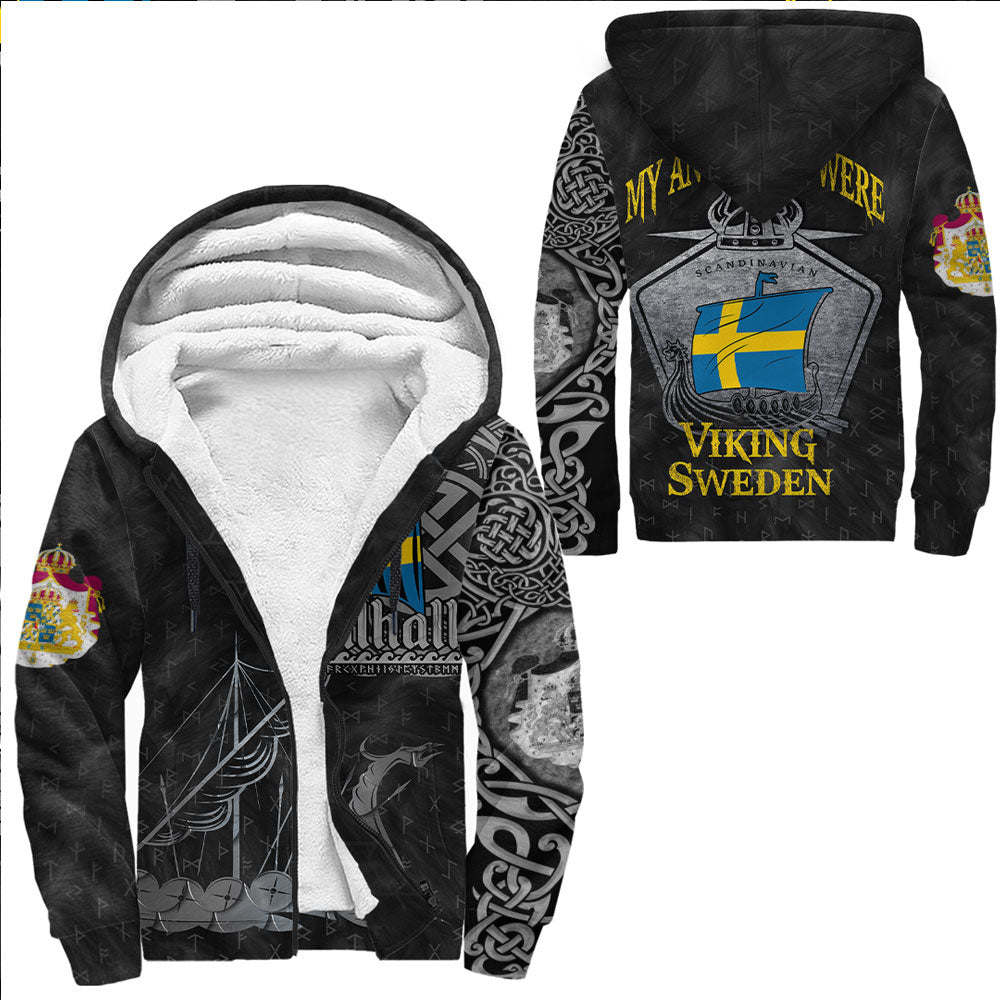 Viking Clothing Viking Sweden Drakkar Sherpa Hoodie RLT12 - Wonder Print Shop