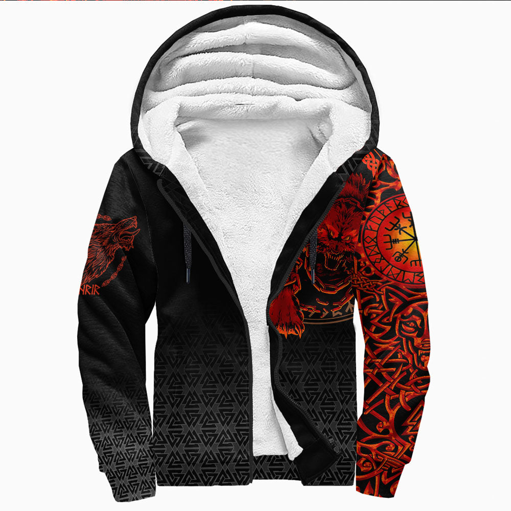 Viking Clothing Viking Fenrir Norse 3D Sherpa Hoodie RLT12 - Wonder Print Shop