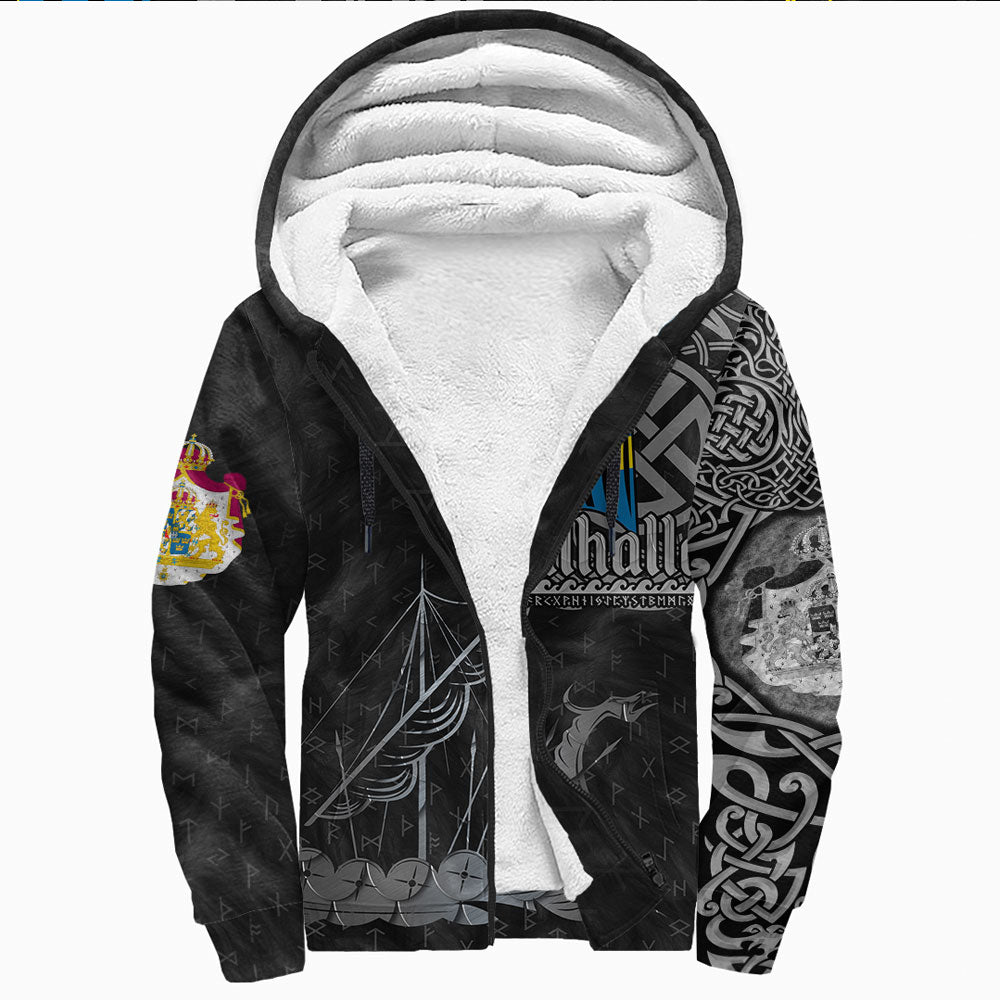 Viking Clothing Viking Sweden Drakkar Sherpa Hoodie RLT12 - Wonder Print Shop