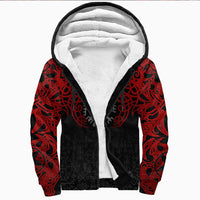 Viking Clothing Viking Odin Helm Of Awe (Red) Sherpa Hoodie RLT12 - Wonder Print Shop