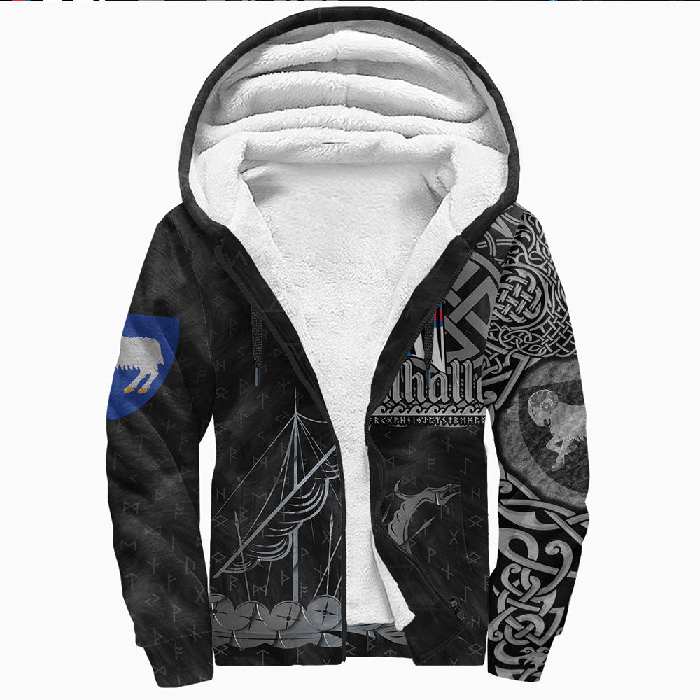 Viking Faroe Islands Drakkar Sherpa Hoodie RLT12 - Wonder Print Shop