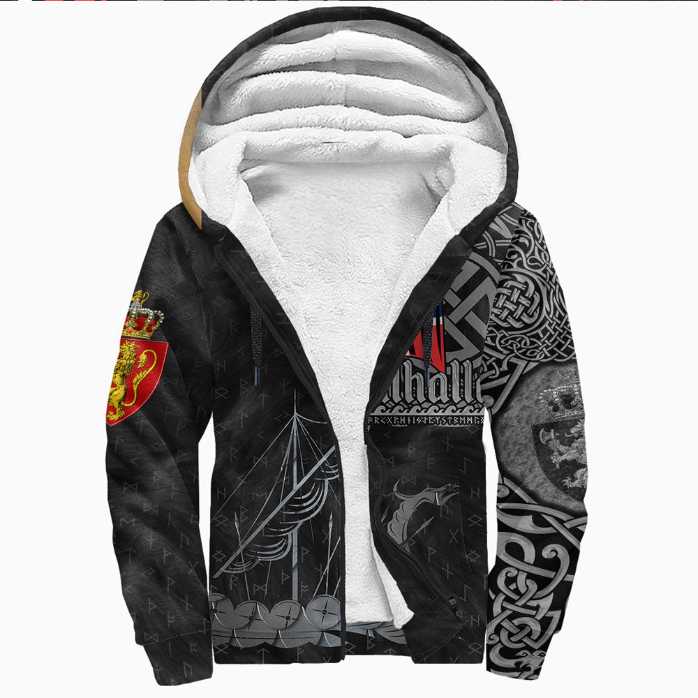 Viking Clothing Viking Norway Drakkar Sherpa Hoodie RLT12 - Wonder Print Shop