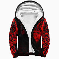 Viking Clothing Viking Compass Vegvisir Tattoo Red Version Sherpa Hoodie RLT12 - Wonder Print Shop