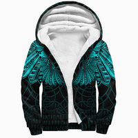 Viking Clothing Viking Odin's Celtic Two Ravens Cyan Version Sherpa Hoodie RLT12 - Wonder Print Shop