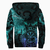 Viking Clothing Viking Odin Tattoo Cyan Version Sherpa Hoodie RLT12 - Wonder Print Shop
