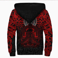 Viking Clothing Viking Odin Helm Of Awe (Red) Sherpa Hoodie RLT12 - Wonder Print Shop