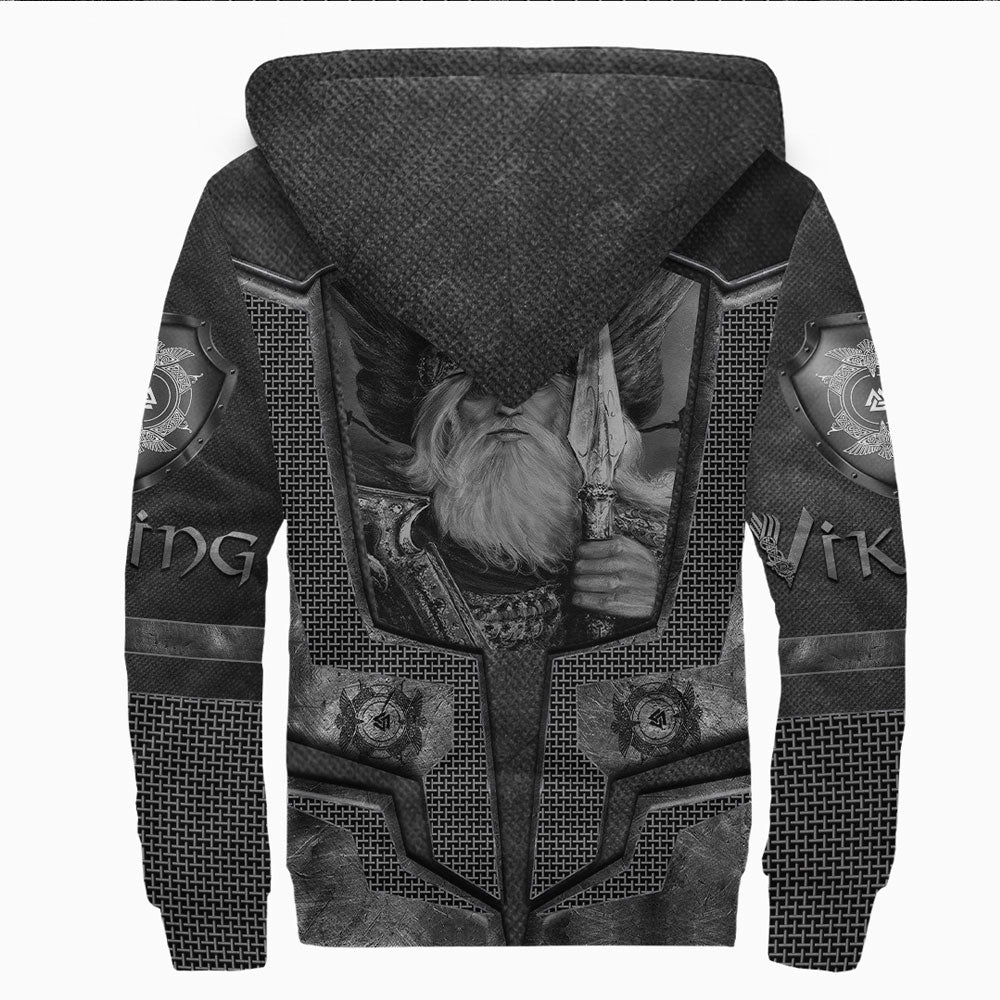 Viking Clothing Armor 3D Style Viking Odin Tattoo Sherpa Hoodie RLT12 - Wonder Print Shop