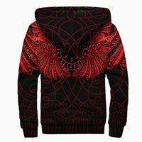 Viking Clothing Viking Odin's Celtic Two Ravens Red Version Sherpa Hoodie RLT12 - Wonder Print Shop