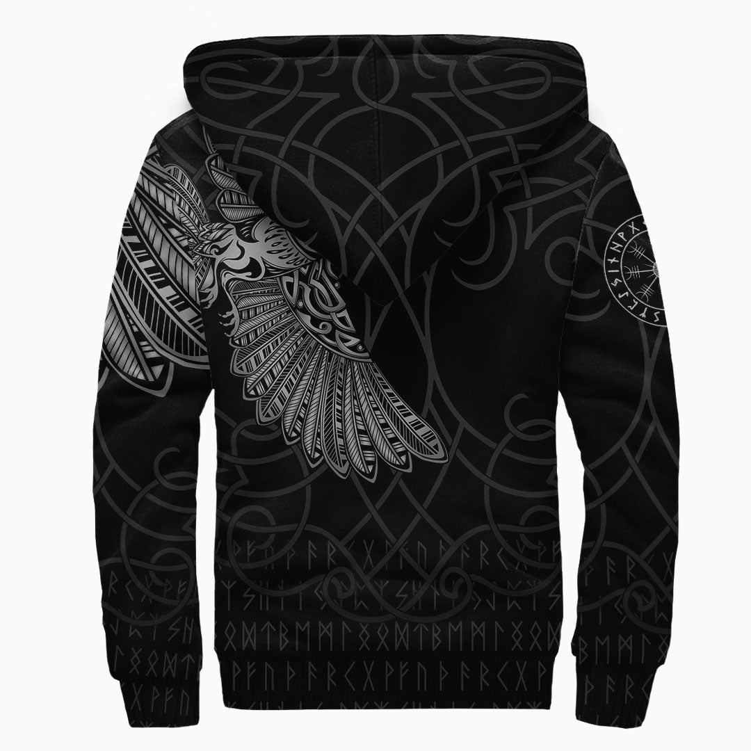 Viking Clothing Viking Odins Raven Tattoo Sherpa Hoodie RLT12 - Wonder Print Shop
