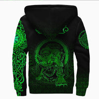 Viking Clothing Viking Fenrir Norse 3D Green Sherpa Hoodie RLT12 - Wonder Print Shop