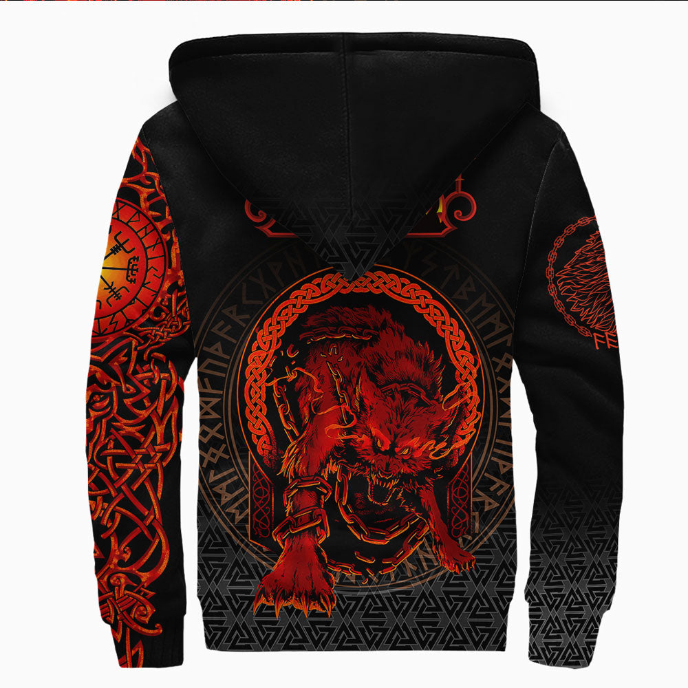 Viking Clothing Viking Fenrir Norse 3D Sherpa Hoodie RLT12 - Wonder Print Shop