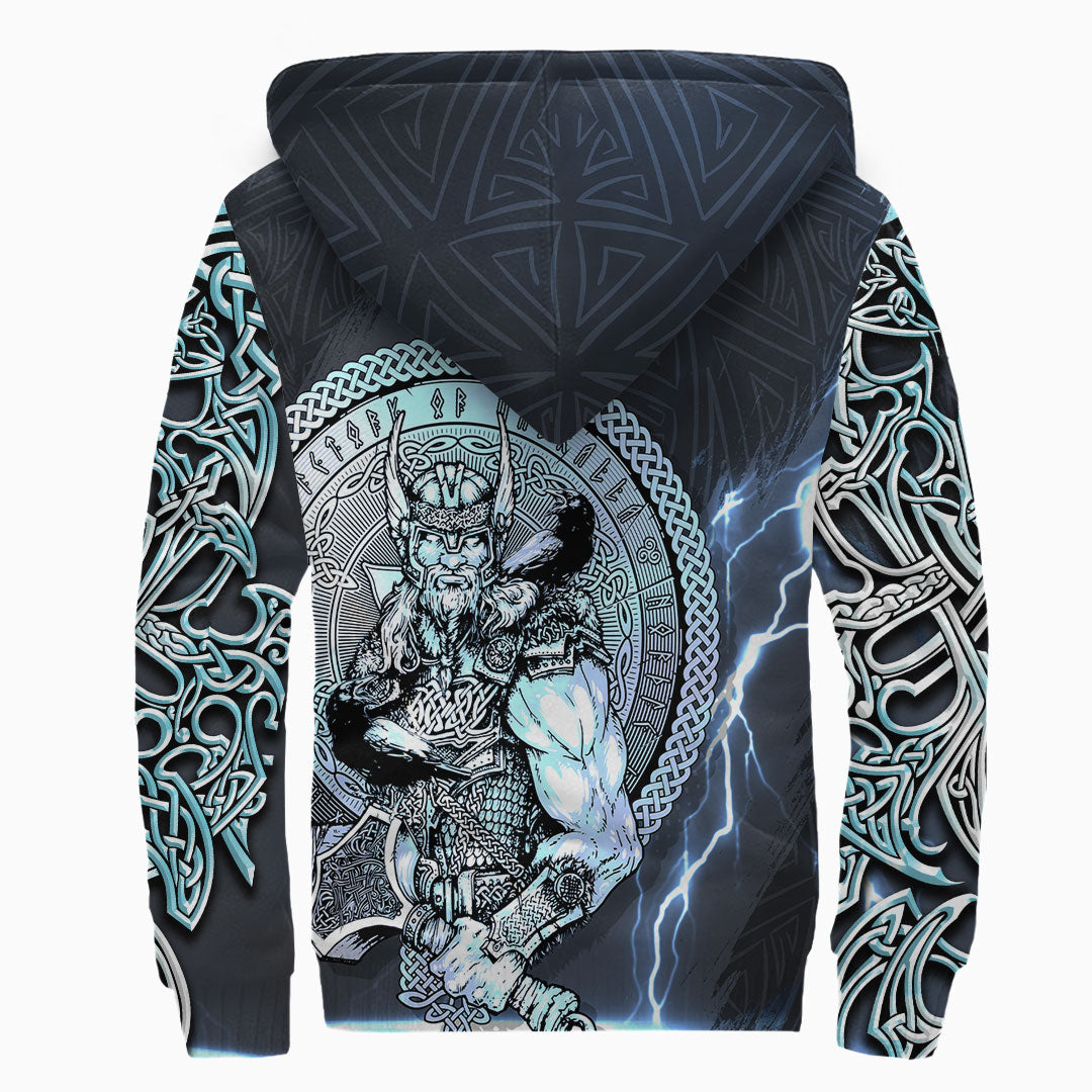 Viking Clothing Viking Thor Norse God of Thunder Sherpa Hoodie RLT12 - Wonder Print Shop