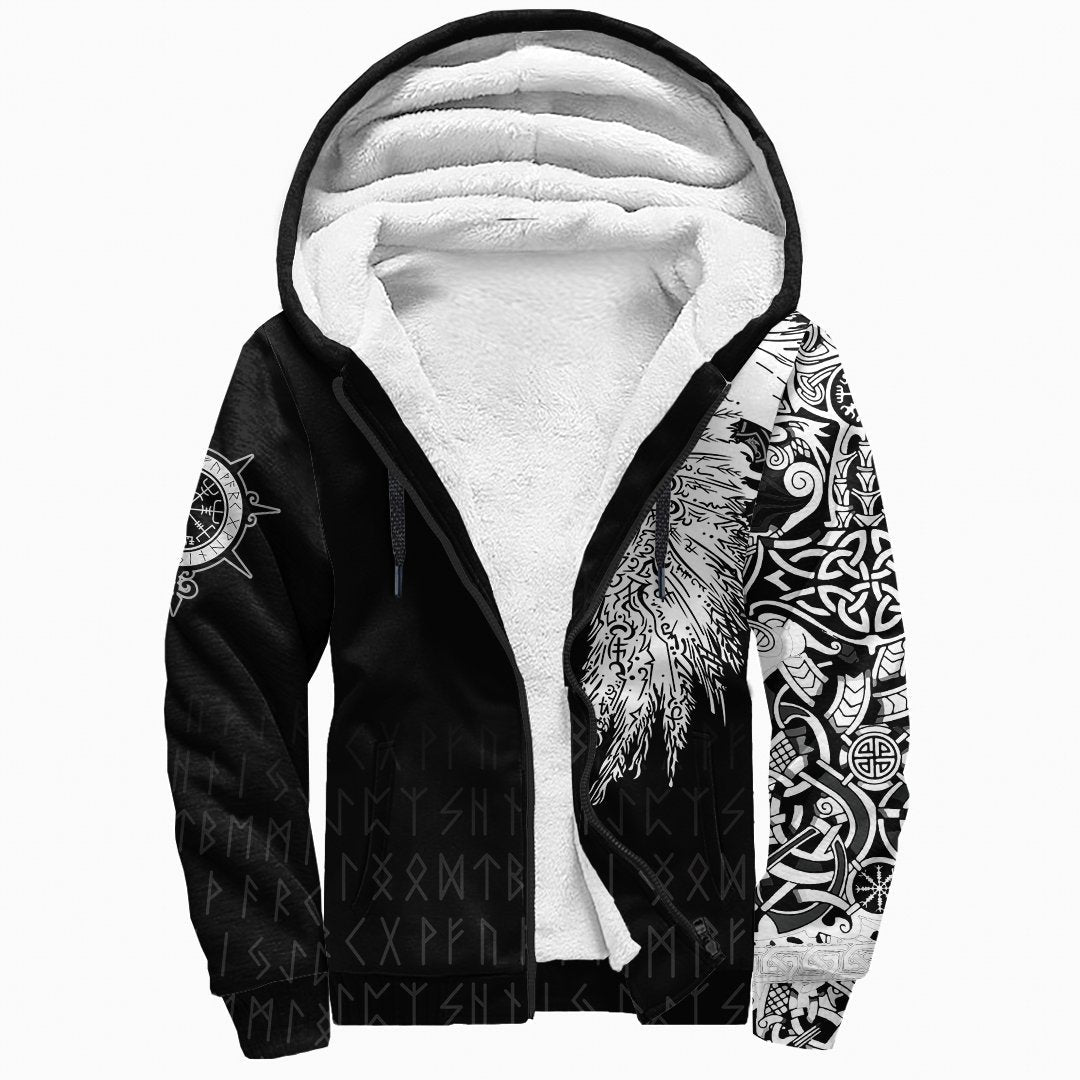 Viking Sherpa Hoodie Mystical Raven Tattoo Special RLT12 - Wonder Print Shop
