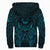Viking Sherpa Hoodie Raven Valknut Cyan RLT12 - Wonder Print Shop
