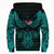 Viking Finland Sherpa Hoodie Valknut of Odin Cyan RLT12 - Wonder Print Shop