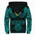 Viking Sweden Sherpa Hoodie Valknut of Odin Cyan RLT12 - Wonder Print Shop