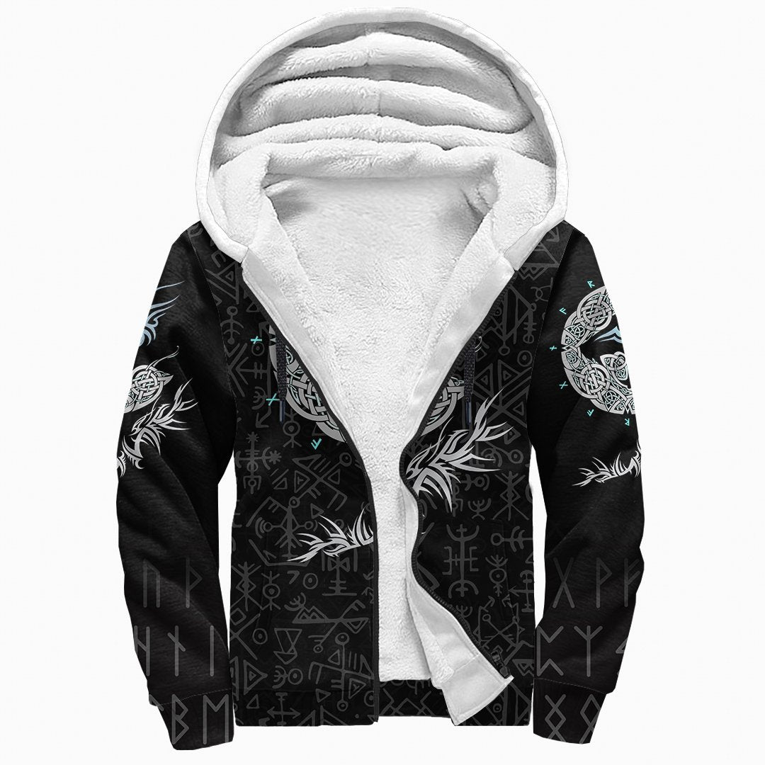 Viking Fenrir Wolf Sherpa Hoodie RLT12 - Wonder Print Shop