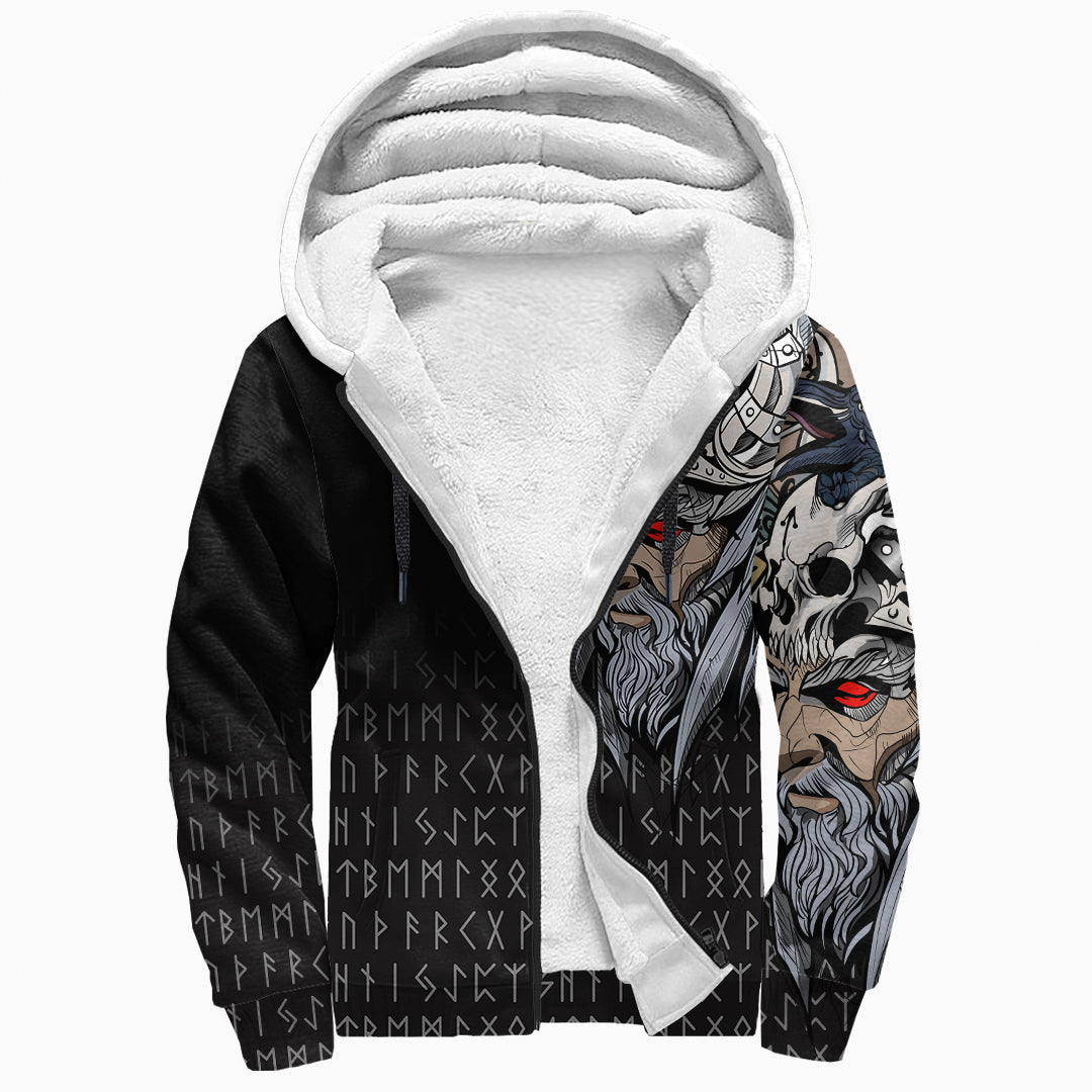 Viking Sherpa Hoodie - Viking Odin Raven RLT12 - Wonder Print Shop
