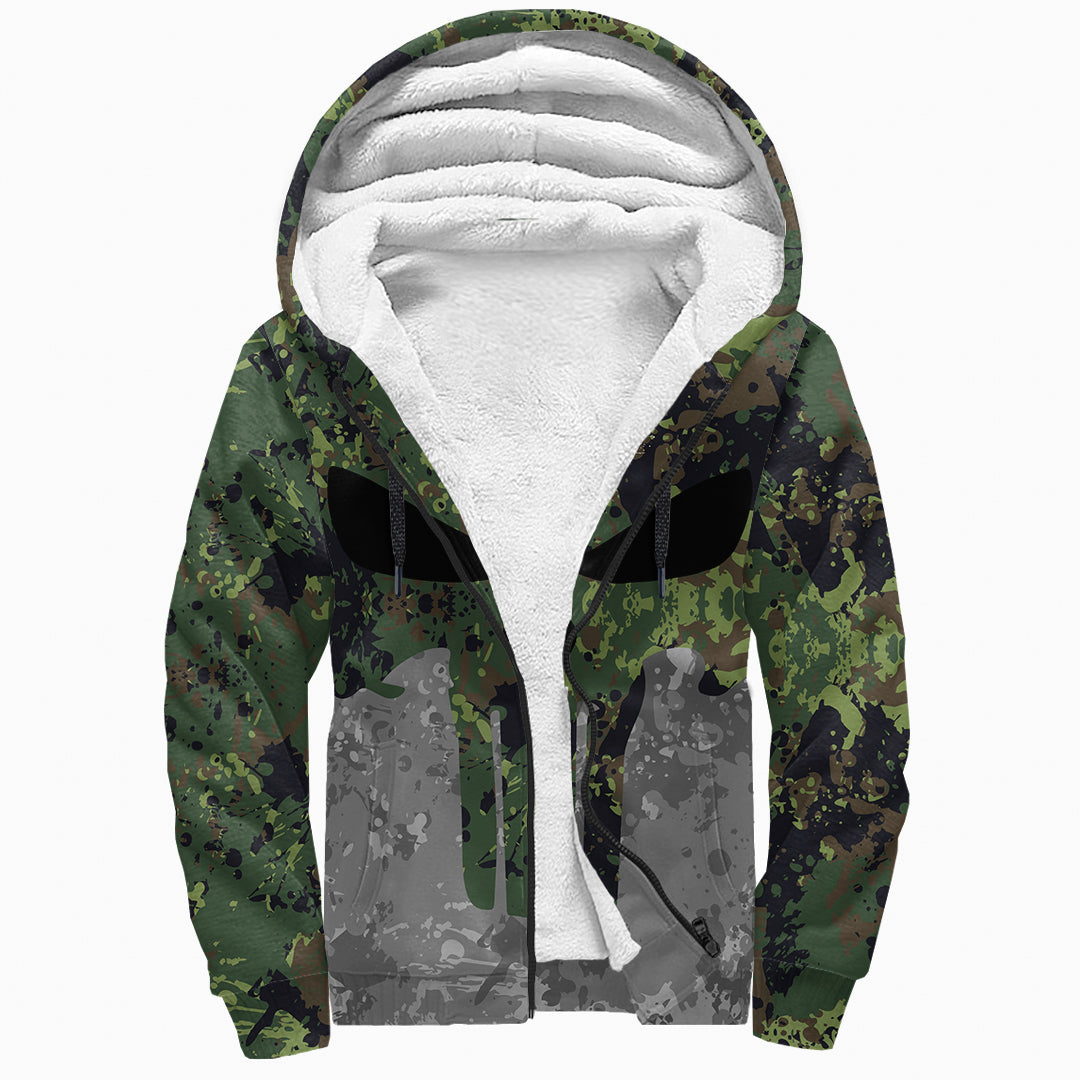 Viking Viking Skull Punisher Style Camo Sherpa Hoodie RLT12 - Wonder Print Shop