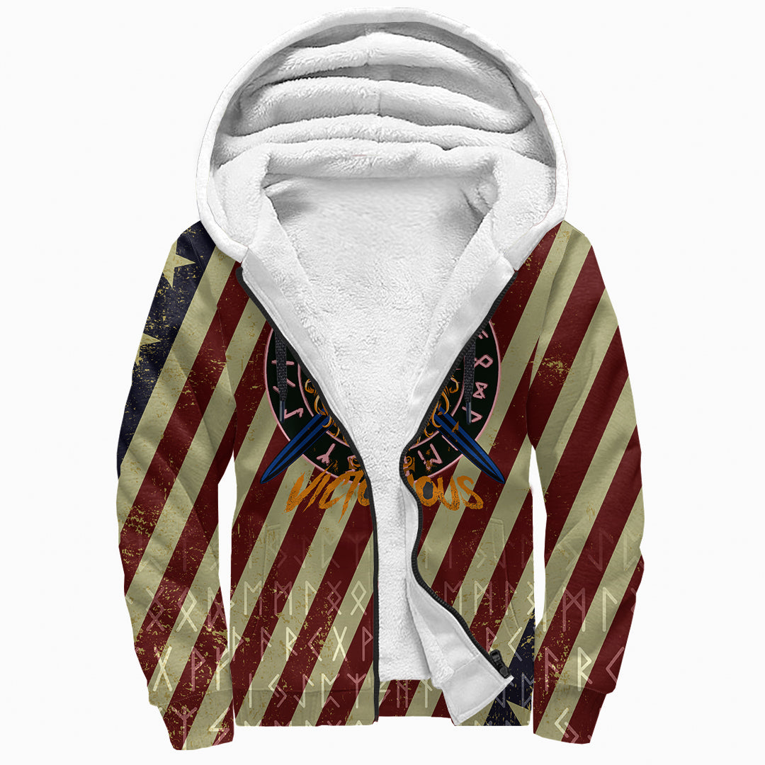 (Custom) Viking Sherpa Hoodie - American Warrior Victorious RLT12 - Wonder Print Shop