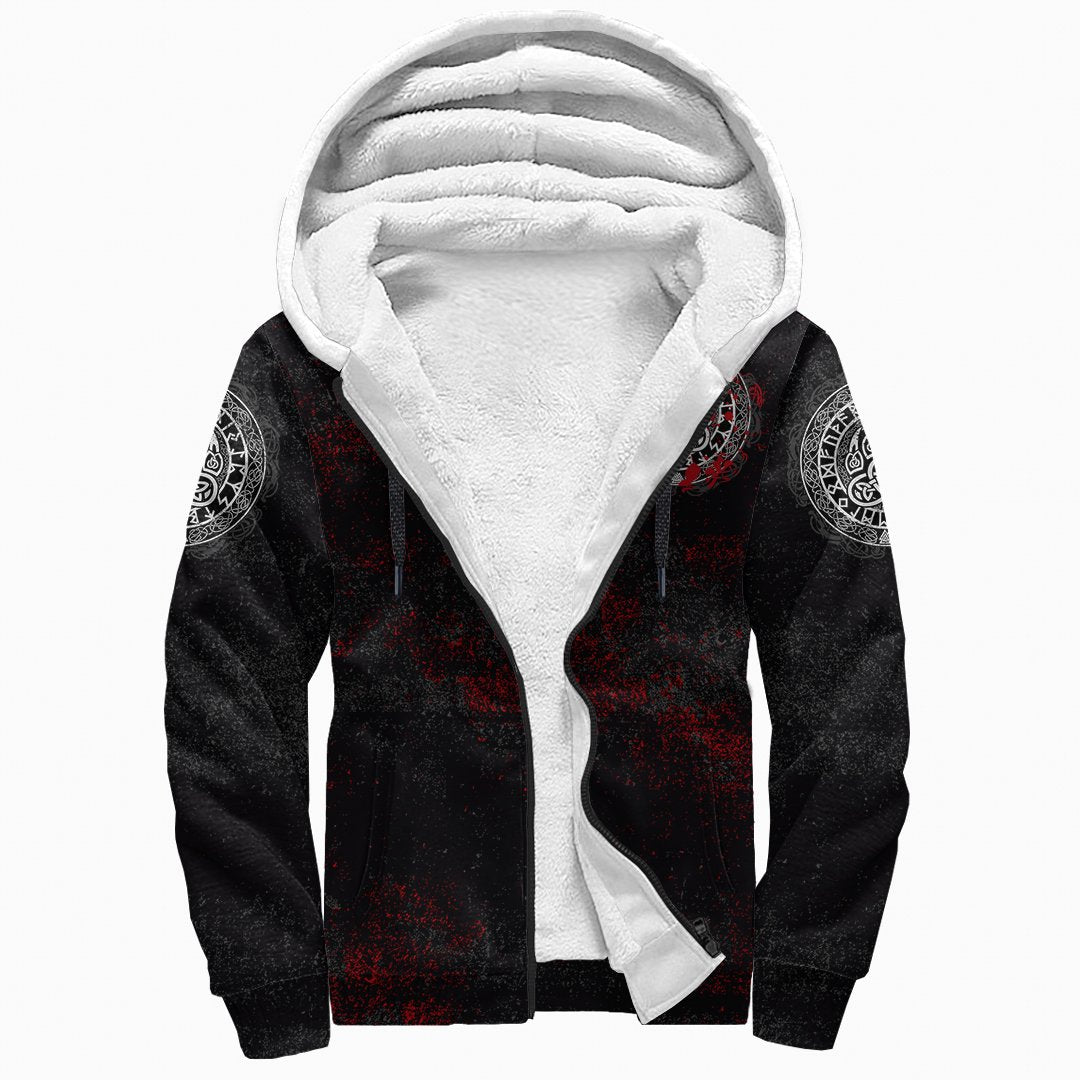 Viking Sherpa Hoodie - Viking Bear Claws Blood Tattoo RLT12 - Wonder Print Shop