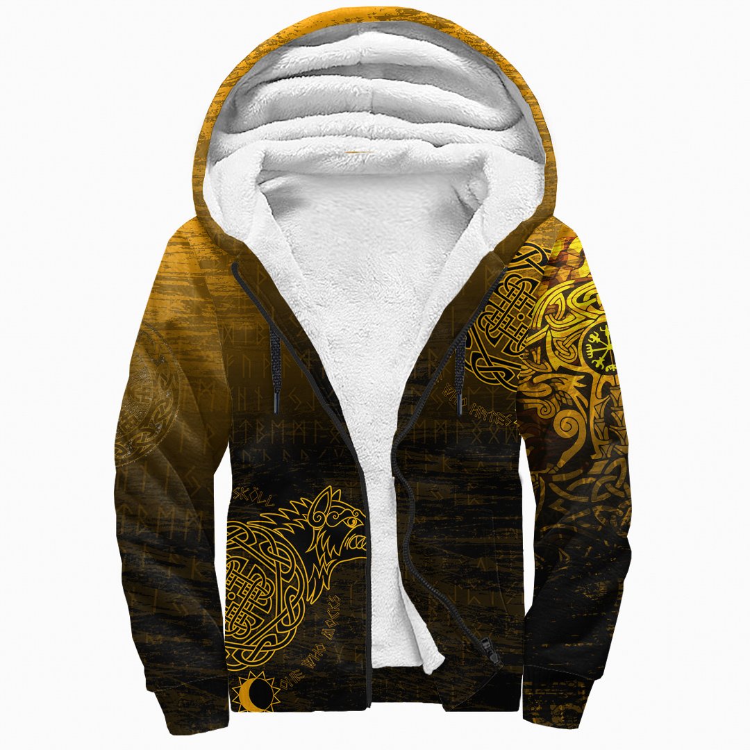 Viking Sherpa Hoodie, Skoll and Hati RLT12 - Wonder Print Shop