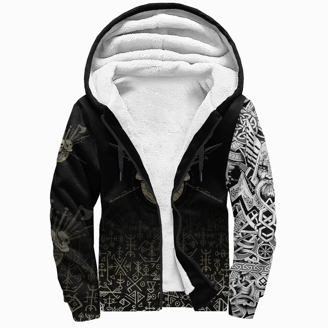 (Custom) Viking - Sherpa Hoodie Three Skull Of Viking RLT12 - Wonder Print Shop
