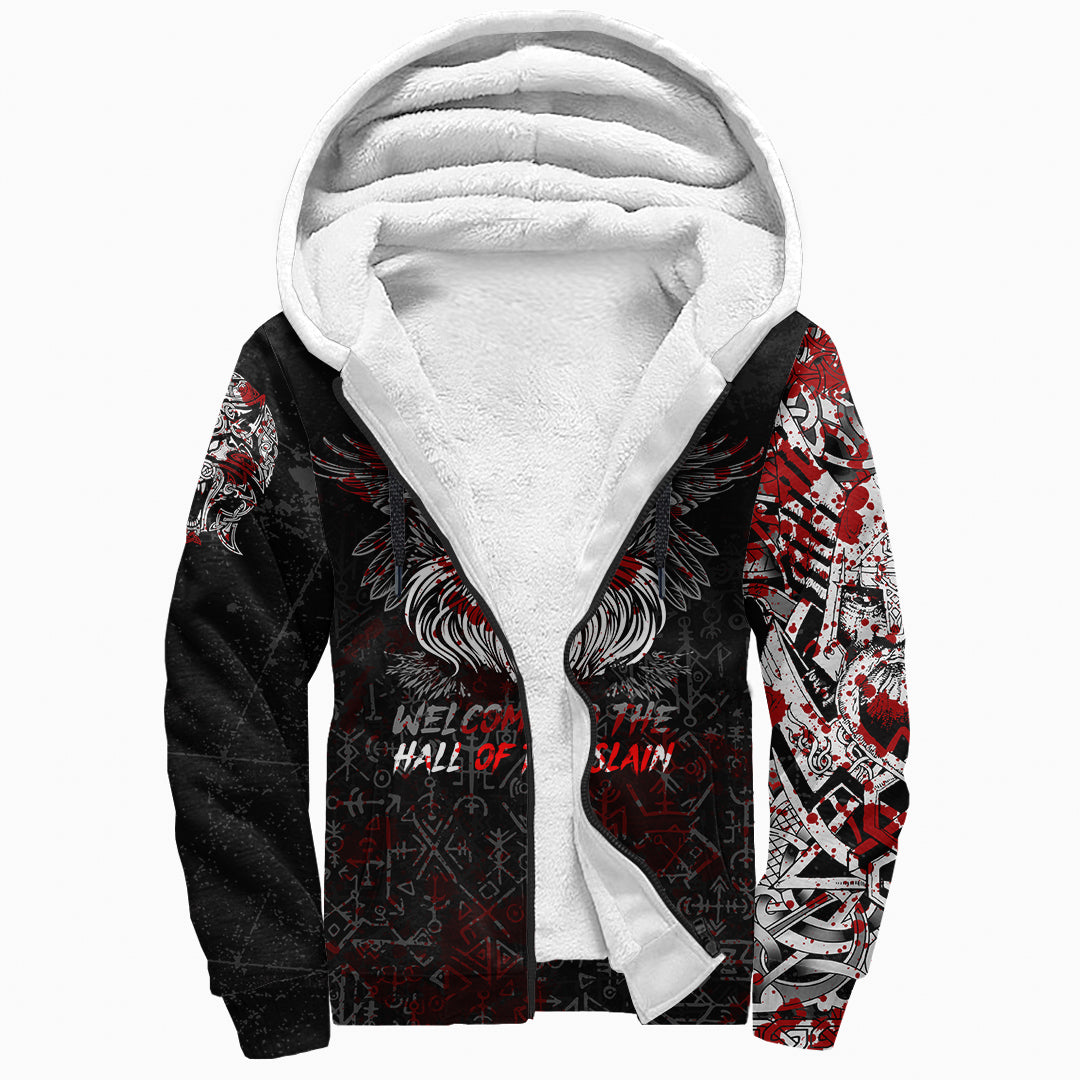 (Custom) Viking Odin Viking Sherpa Hoodie Blood RLT12 - Wonder Print Shop